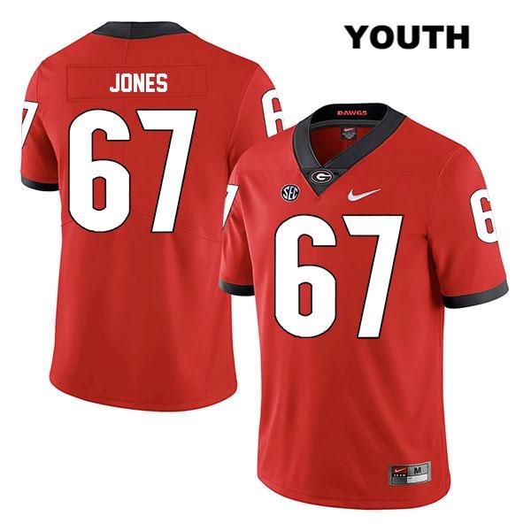 Georgia Bulldogs Youth Caleb Jones #67 NCAA Legend Authentic Red Nike Stitched College Football Jersey HXT5256HE